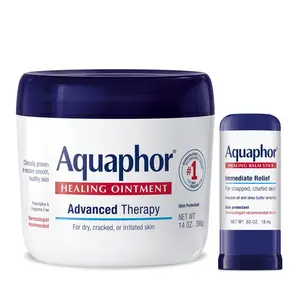 Aquaphor Essentials Bundle Healing Ointment 14 Oz & Healing Balm Stick 0.65 Oz for Dry Cracked Skin Moisturizing & Soothing Care