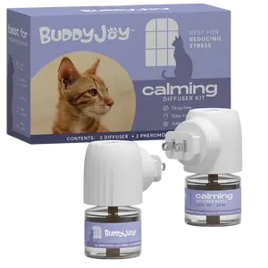 Cat Calming Diffuser Refills – Long-Lasting 30-Day Formula with Pheromones for Stress Relief, Relaxation, and Anxiety Reduction in Cats Easy to Use – (2 Diffusers + 2 Refills)