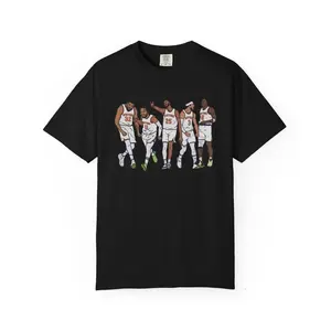 Knicks Team Shirt Jalen Brunson, KAT, Mikal Bridges, Josh Hart & OG Illustration T-shirt, Comfort Colors, Unisex