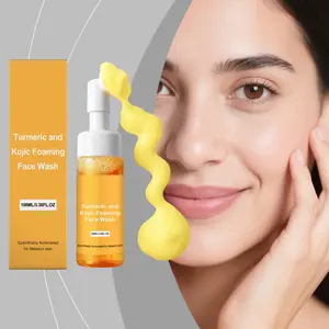 Turmeric Foam Cleanser Facial Wash, Rich Foaming Formula, Moisturizing & Gentle Skin Care, Ideal for Daily Use, 100ml/3.38oz