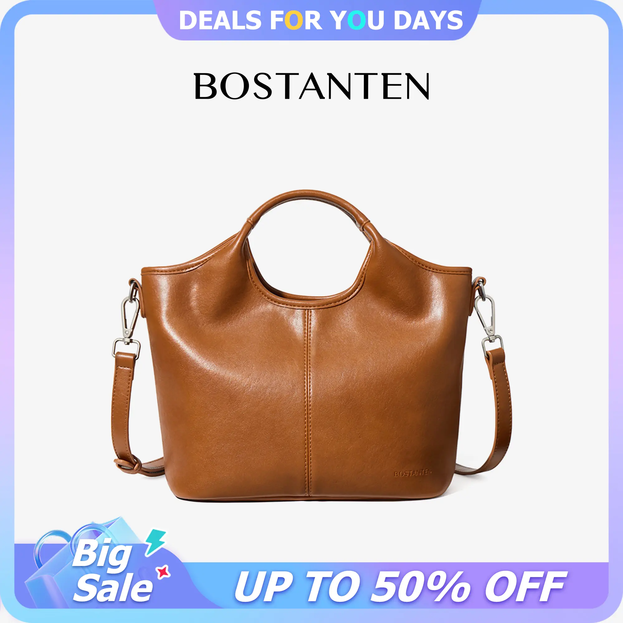 BOSTANTEN Pebble Satchel - Women's Viral Vegan Leather Handbag, Large Capacity Work Option, Lightweight Aesthetic Affordable Everyday Pick, Shoulder Style for Purchase, Summer Vibes, Bag For Purchase, Everyday Bag