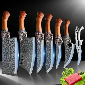 Thickened stainless steel kitchen knife,essential for home kitchen,  super sharp butcher knife,  Multi-Function Stainless Steel Chef Knife Set spacesaving  knifeset Premium Stainless Steel Cutlery Set German Steel Magnetic Knife Set