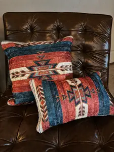 Teal/Rust Southwestern Pillow