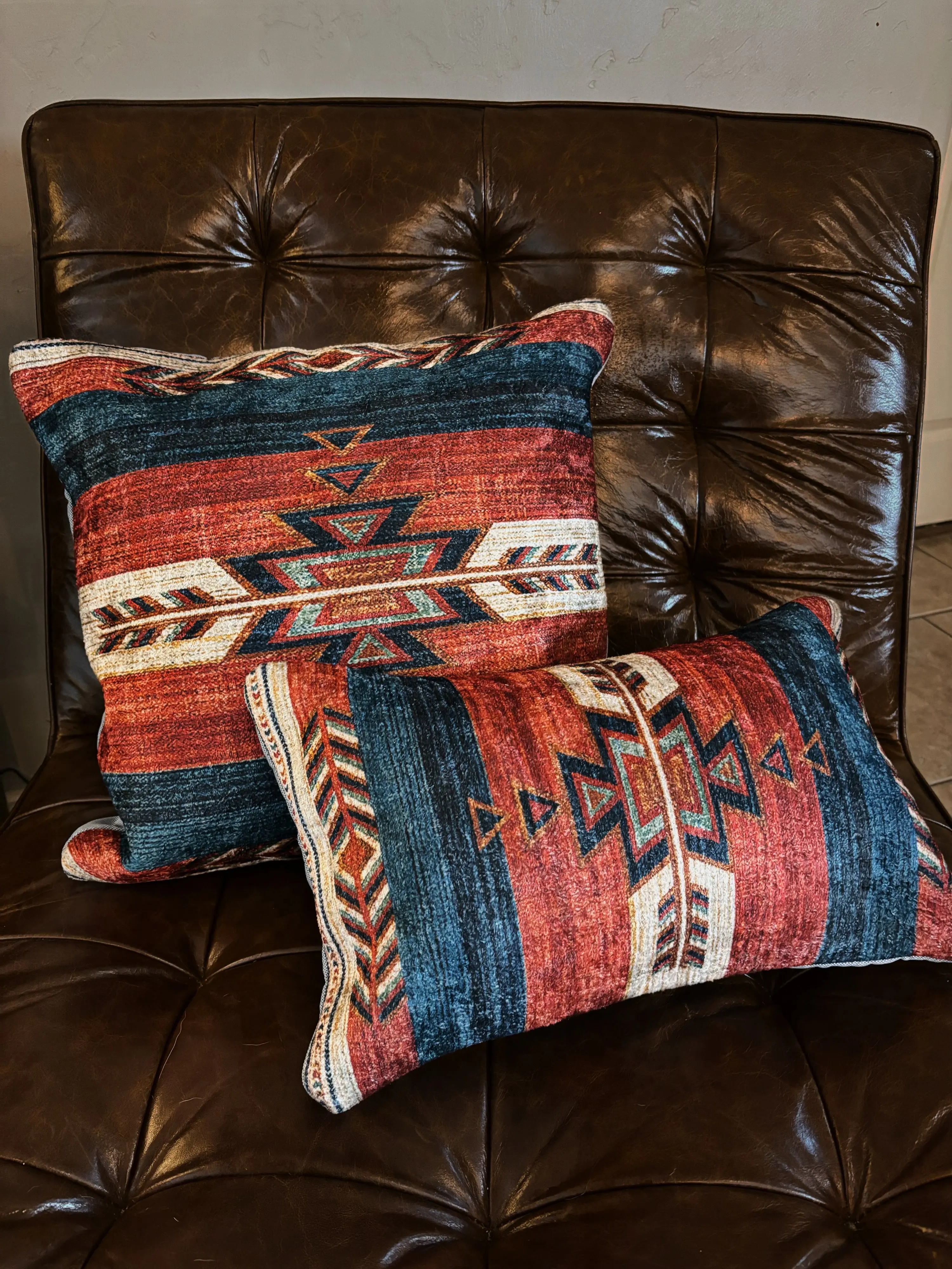 Teal/Rust Southwestern Pillow