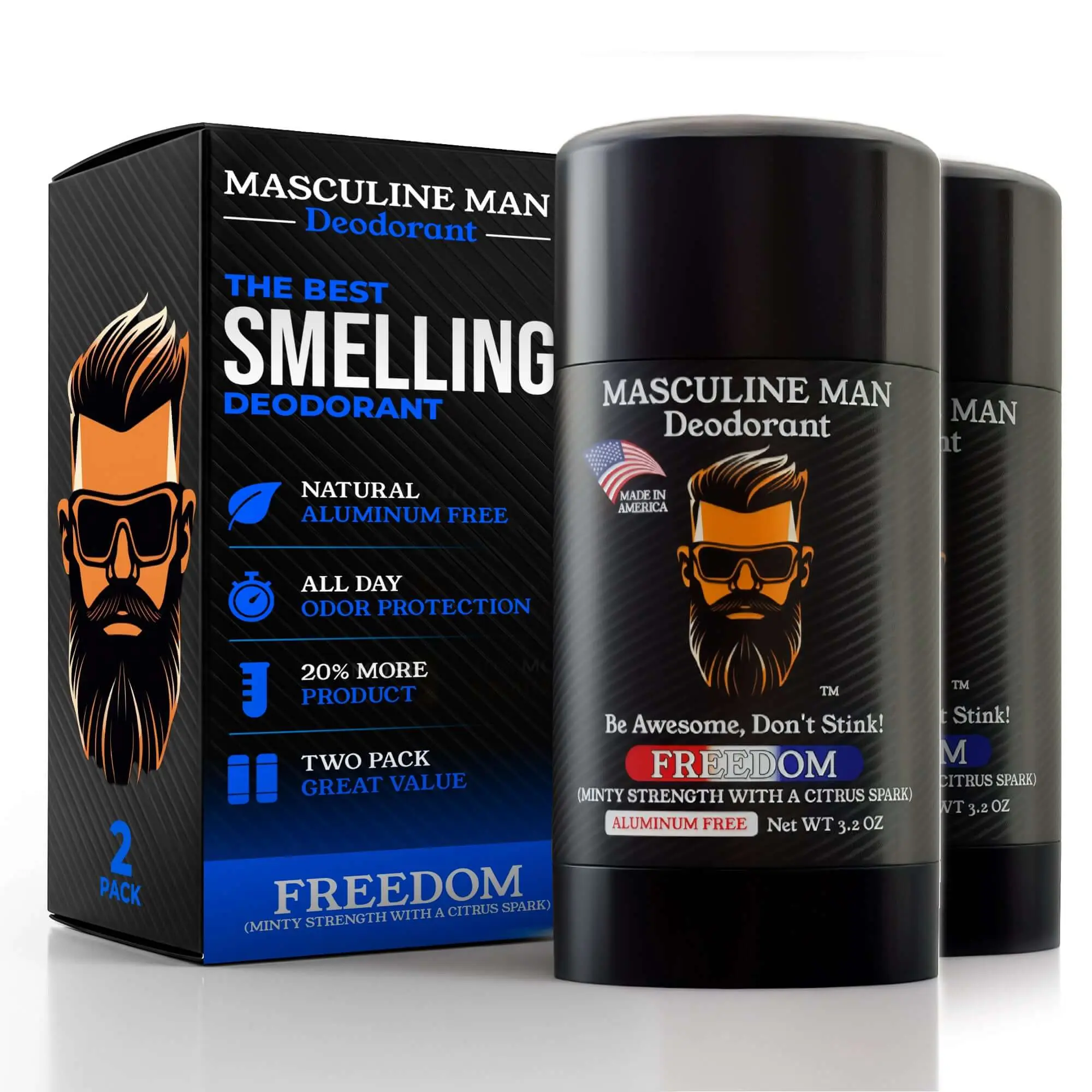 MASCULINE MAN NATURAL DEODORANT FOR MEN - FREEDOM