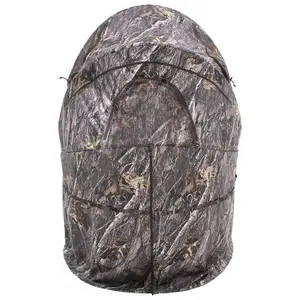 【Summervibes】VEVOR Hunting Blind,  Single Person Ground Blinds with Carrying Bag, Portable Camouflage Tent, Reinforced Durable Concealed Shelter with Silent Zipper Door and Window, for Turkey and Deer
