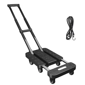Nw 7Lbs Heavy-Duty Folding Hand Truck Dolly, 6-Wheel Collapsible Cart with Elastic Straps for Moving, Travel, House Moving