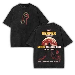 Red Rising Oversize Lightweight Cotton Washed T-Shirt, Rise for Mars Design Clothes, Dystopian Sci-Fi Fan Apparel, red rising merch, Unisex Booktok Gift