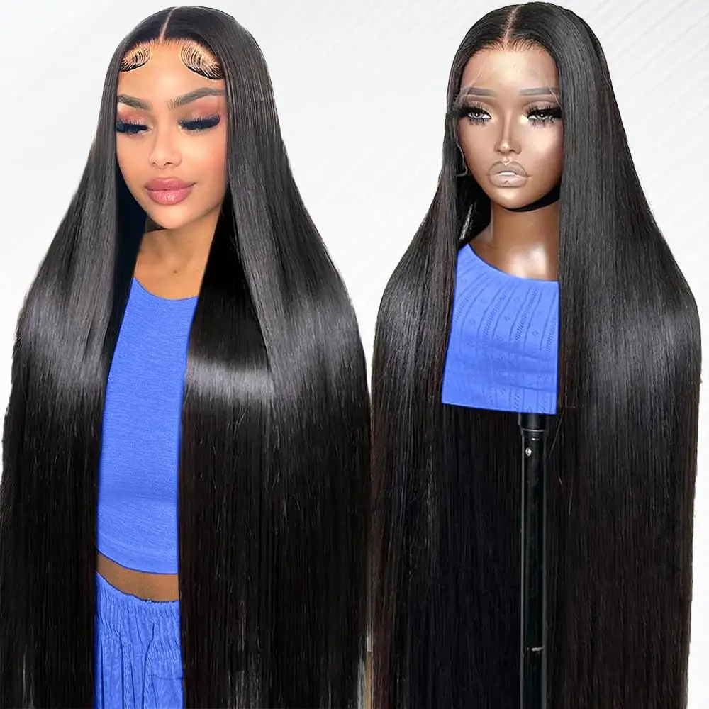 Women's Fashion 13x4 Straight Glueless Human Hair Lace Front Wig - HD Lace, Pre-Plucked Baby Hair, Natural Color, Convenient HD Lacefrontal Wig, Hd Lacefrontal Wigs