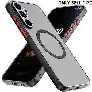 Magnetic Hybrid Shockproof Case for Samsung Galaxy S6 Ultra S6 S25 Edge S25 FE S25 S25 Plus S25 Ultra S24 FE S24 S24 Plus S24 Ultra A26/A17 A36 A56 Matte Hard Cover, Mobile Accessories Shoppers