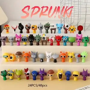 Sprunki Rhythm Box Set, 48-piece PVC Doll Collection, Music-themed Decorations, Suitable for Christmas, Birthdays, and Home Office Display