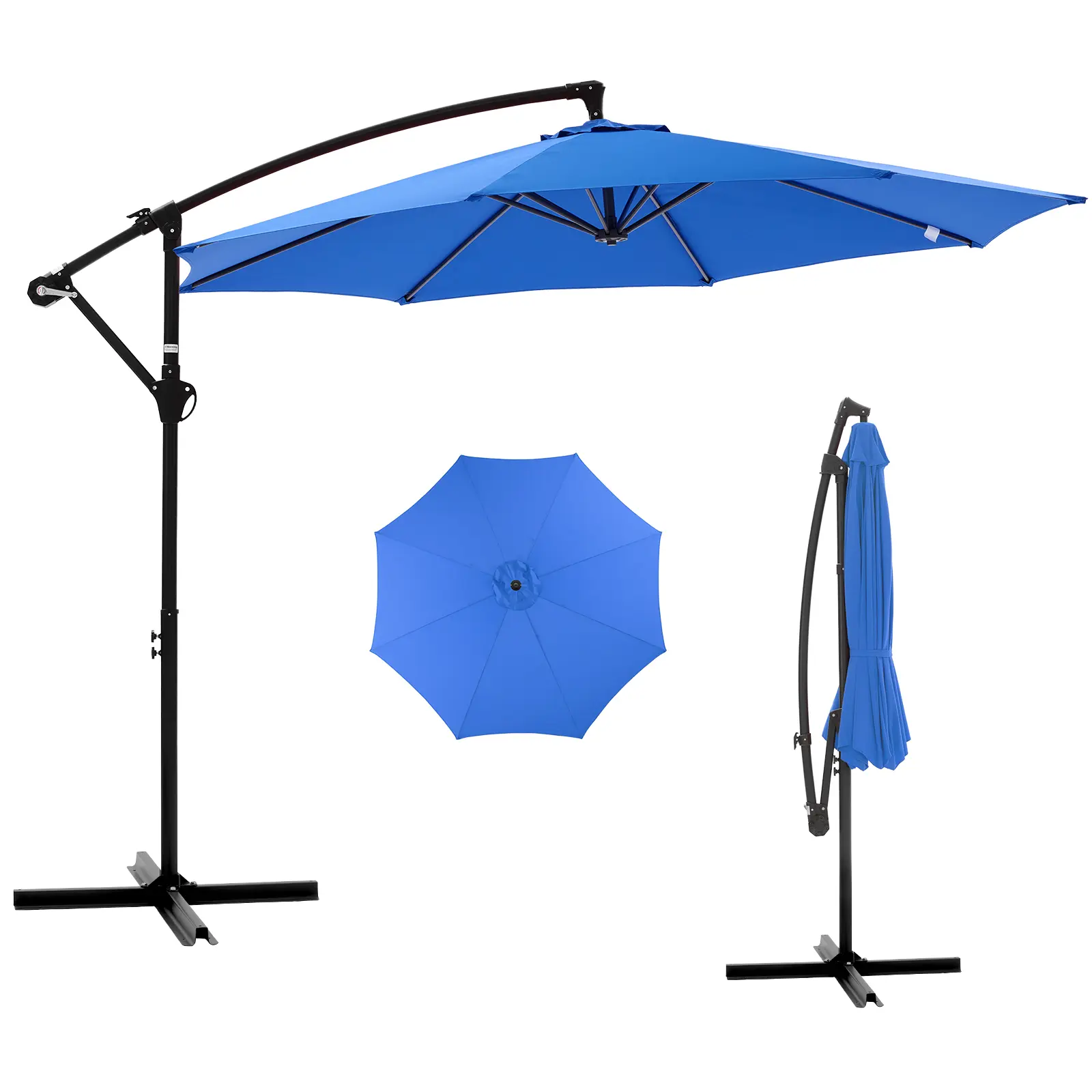 Sweetcrispy 10ft Offset Patio Umbrella - 8 Ribs, UV15+ UV-Blocking Sunshade Canopy, Easy Adjustable Tilt Adjustable Canopy Parasol, Water Resistant Sun Resistant Outdoor Umbrella for Backyard, Poolside, Adjustable Canopy Parasols