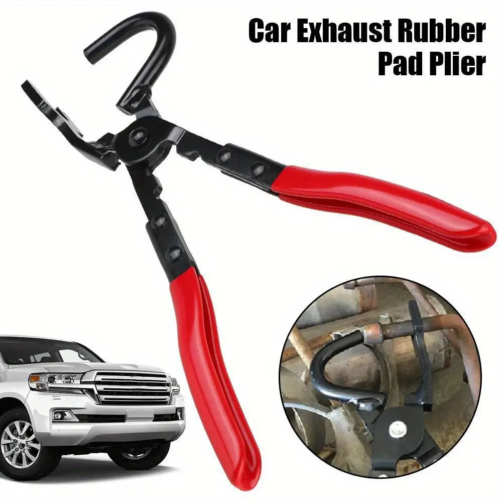 30cm High-Carbon Steel Automotive Exhaust Hanger Puller & Gasket Removal Plier (1 pcs x removal plier), Anti-Slip Grip Hand Tools with Compact & Curved End Design for Rubber Pad Disassembly, Mechanic & Car Repair Shops Use, Compact Design