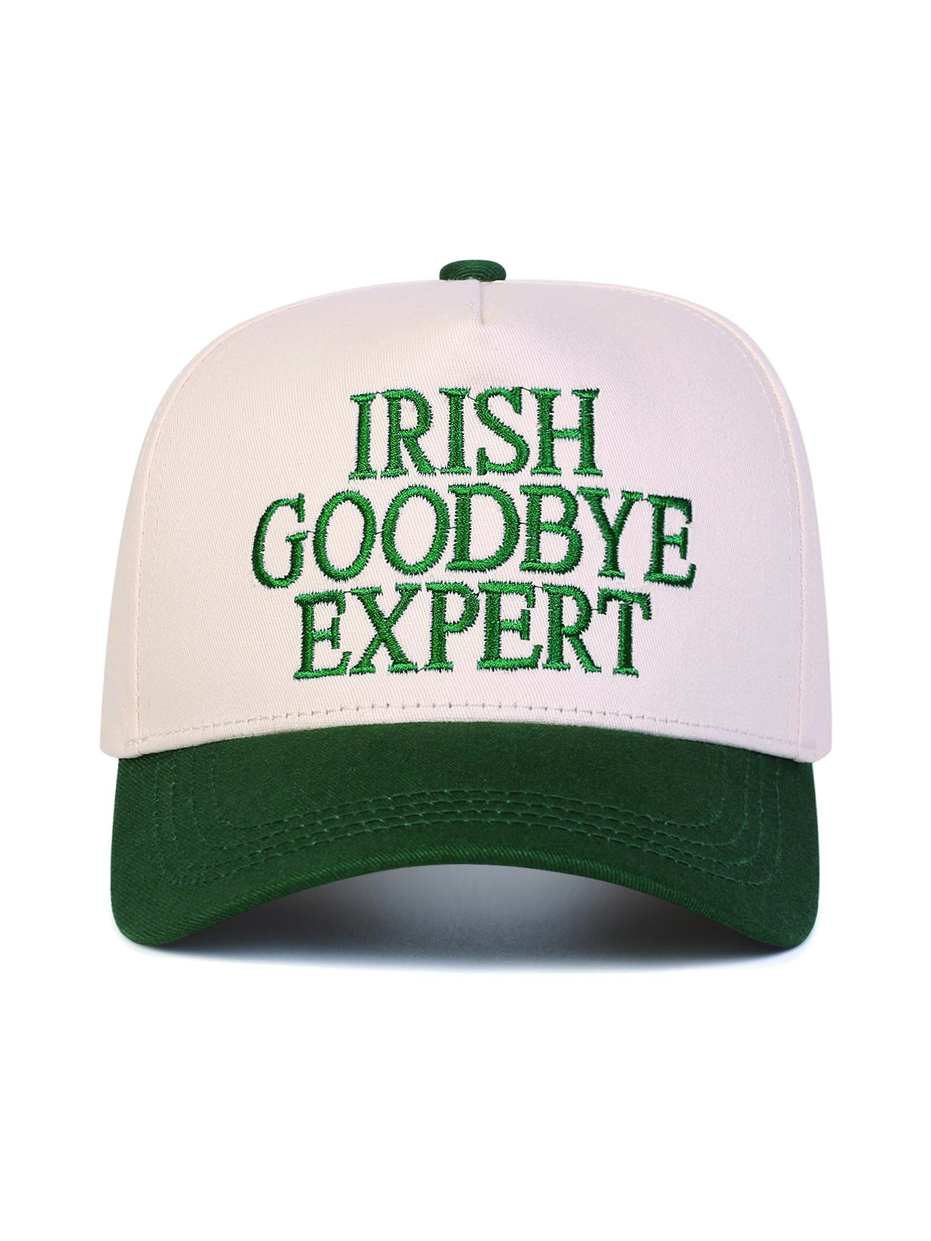 Unisex Irish Five-Sided Baseball Hat, Adjustable Snapback Hats Cap Outdoor Sun Protection Casual Cap for Spring & Fall Travel Beach Vacation, Letter Embroidered Hat