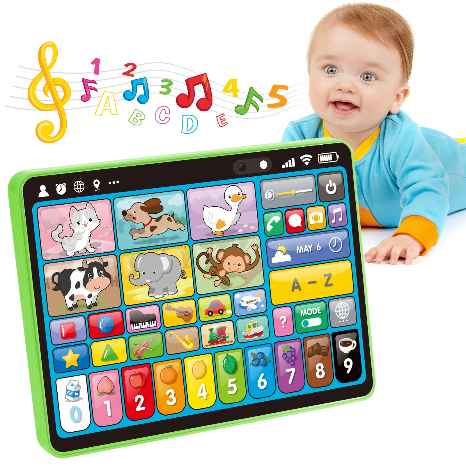 hahaland 5-Language Learning Tablet for Toddlers 1-3 – New Version Educational Toy with Sounds & Speech Therapy – Early Development Easter Gifts for Boys, Girls, Baby, Toddler, Ages 1 2 3