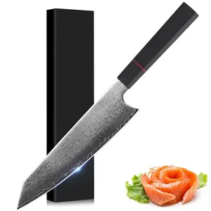 Damascus steel chef's knife, kitchen knife, Japanese household sashimi, fish cutting knife, long-lasting sharp professional chef's knife, suitable for giving to friends, brothers, boyfriends, knives, Stainless Steel Knives, with high-end gift knife box