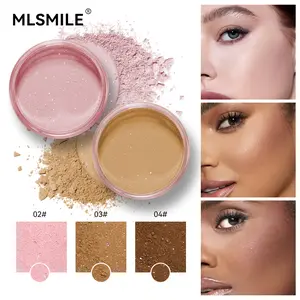 Glitter Face Glitter Powder 4-Piece 4-Shade Set (01#-04#) 6g Vegan High Definition Setting Powder, 24H Waterproof, Oil-Controlling, Lightweight, Long-Lasting, Flawless, Crease-Free, Brightens Radiance, Locks Makeup for All Skin Types