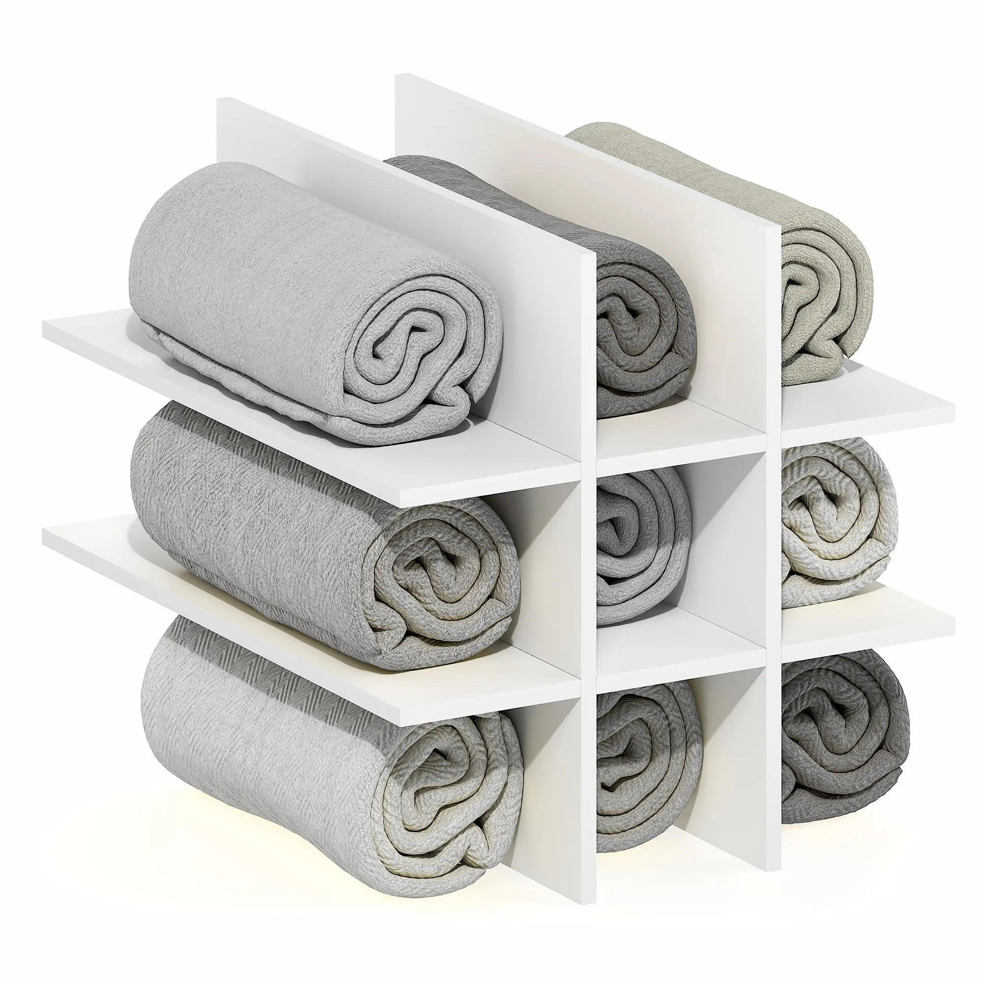 CUBICLE Cube Insert, 9-Compartment Cube Organizer, Fits into Triple Thick Cubes, Ikea Kallax, for Organizers and Storage, White