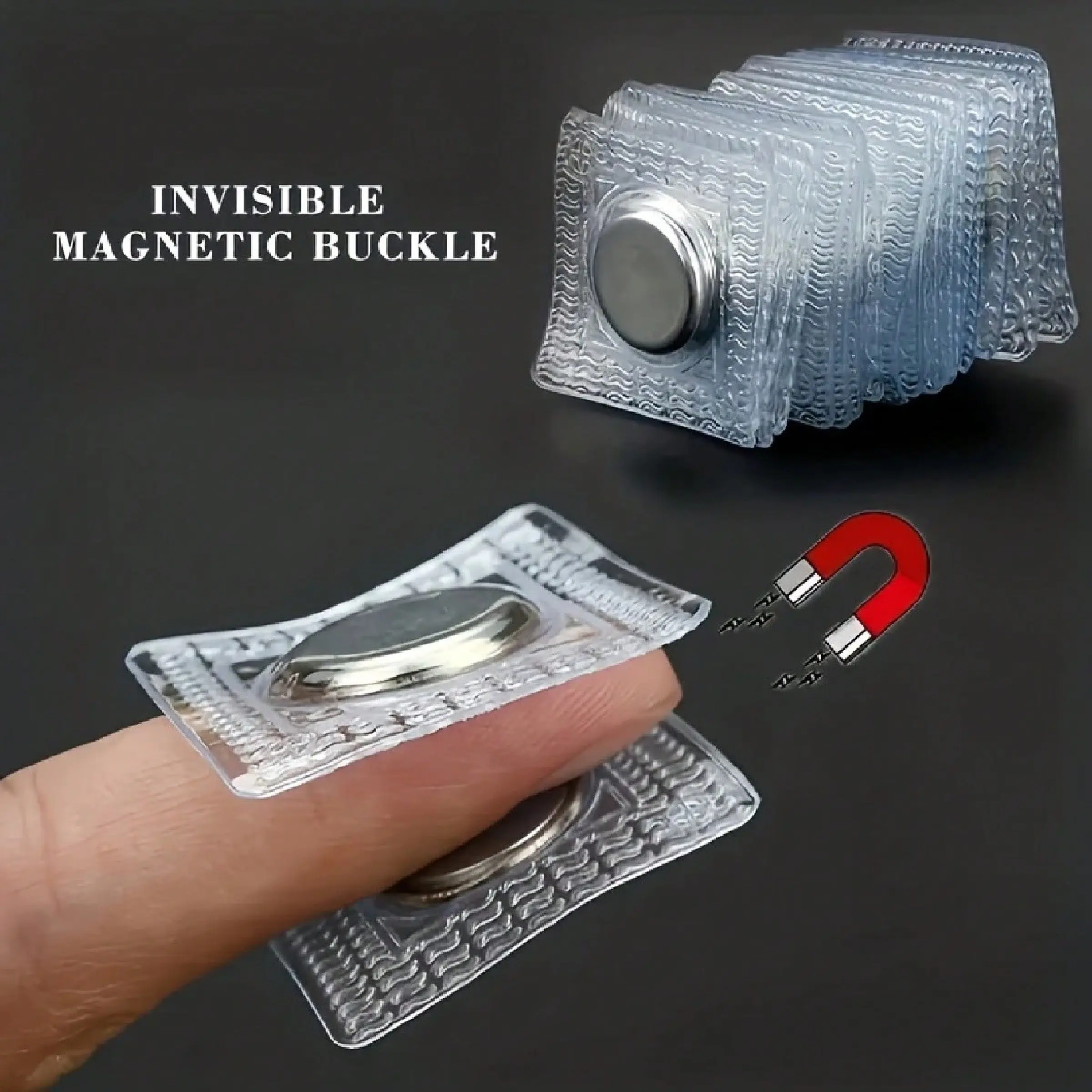 Hidden Magnetic Snaps Invisible Magnets, Invisible Snap Button, for Thin Fabrics, Sew-In PVC Buckles, 1cm Metal Stitching Accessories for Bags Clothes Curtains