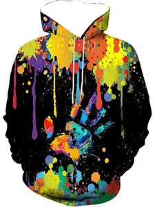 2025 new unisex 3D printed colorful abstract style cool printed casual hoodie, fashionable and trendy for daily wear