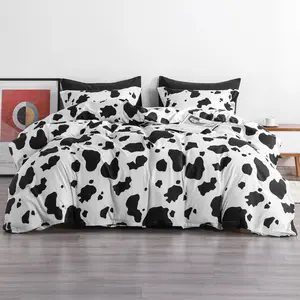 [Deals for You Days] NTBAY 2/3 Pcs Cow Printed Duvet Cover Set, Ultra Soft Comforter Cover Set with Zipper Closure and Corner Ties, Bedding Set for Home Bedroom Hotel, Bedroom Decor, Back to School, Gift
