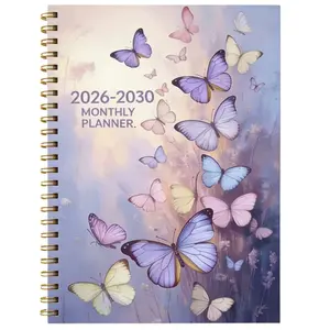 2026-2030 Monthly Planner/Calendar - January 2026 to December 2030, 5-Year Monthly Planner, Butterfly Floral Notebook, Annual Calendar Planning, 60-Month Calendar, 5.5 inches x 8.3 inches, 71 Sheets/142 Pages Paper, Office Stationery Supplies