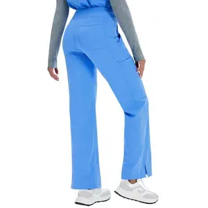 Women’s yoga scrub pants – flared mid-rise medical pants with five pockets (including work pants) | 4-way stretch fabric GARMENTARY