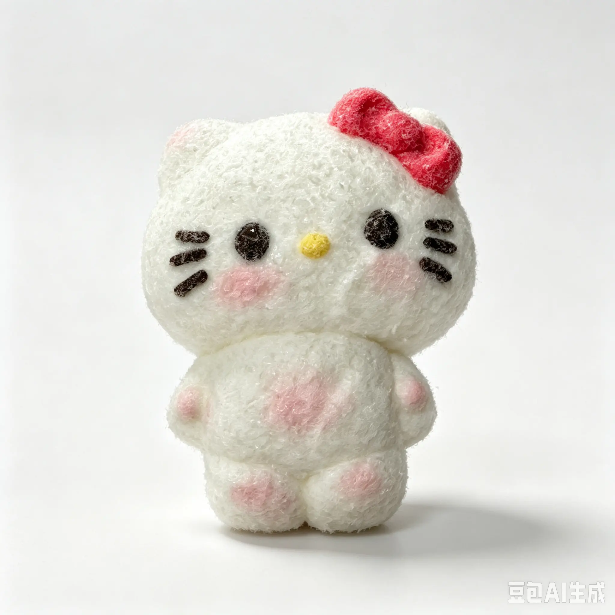 TABA Cute Cat Squishy, Crunchy Sugar-Coated Clear Gummy Squishy, Bow Cat Slow Rising Sensory Fidget, Cute Collectible Stress Relief Toy, Decorative Sugar May Fall Off