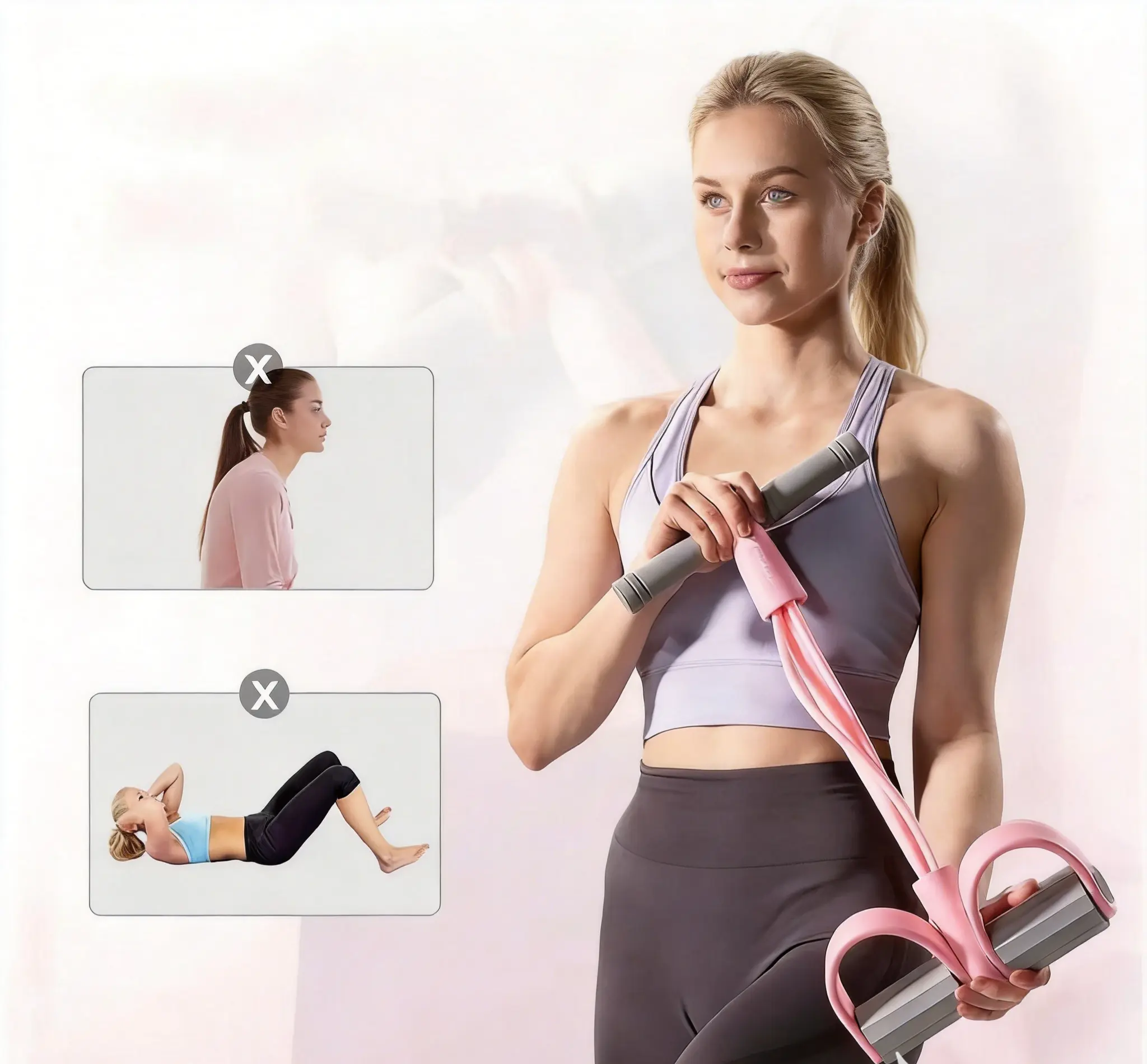 Rope-Shape Pedal Resistance Band - Multifunction Home Gym Fitness Equipment for 18+ Unisex Adults, Workout & Abdominal Training