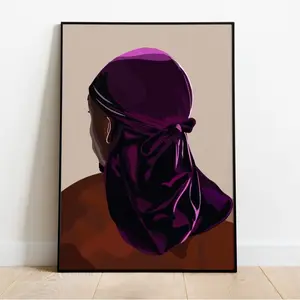 Black Man Art, Durag Boy, Black Art, African American, Modern Wall Art, Back Art, Product without frame Decor Matte