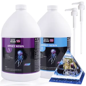 2 Gallon Casting Resin with Pumps, Bubble Free & High-Gloss Resin Epoxy Kit, Crystal Clear Epoxy Resin and Hardener for DIY Art, Molds Casting,Craft - LET'S RESIN