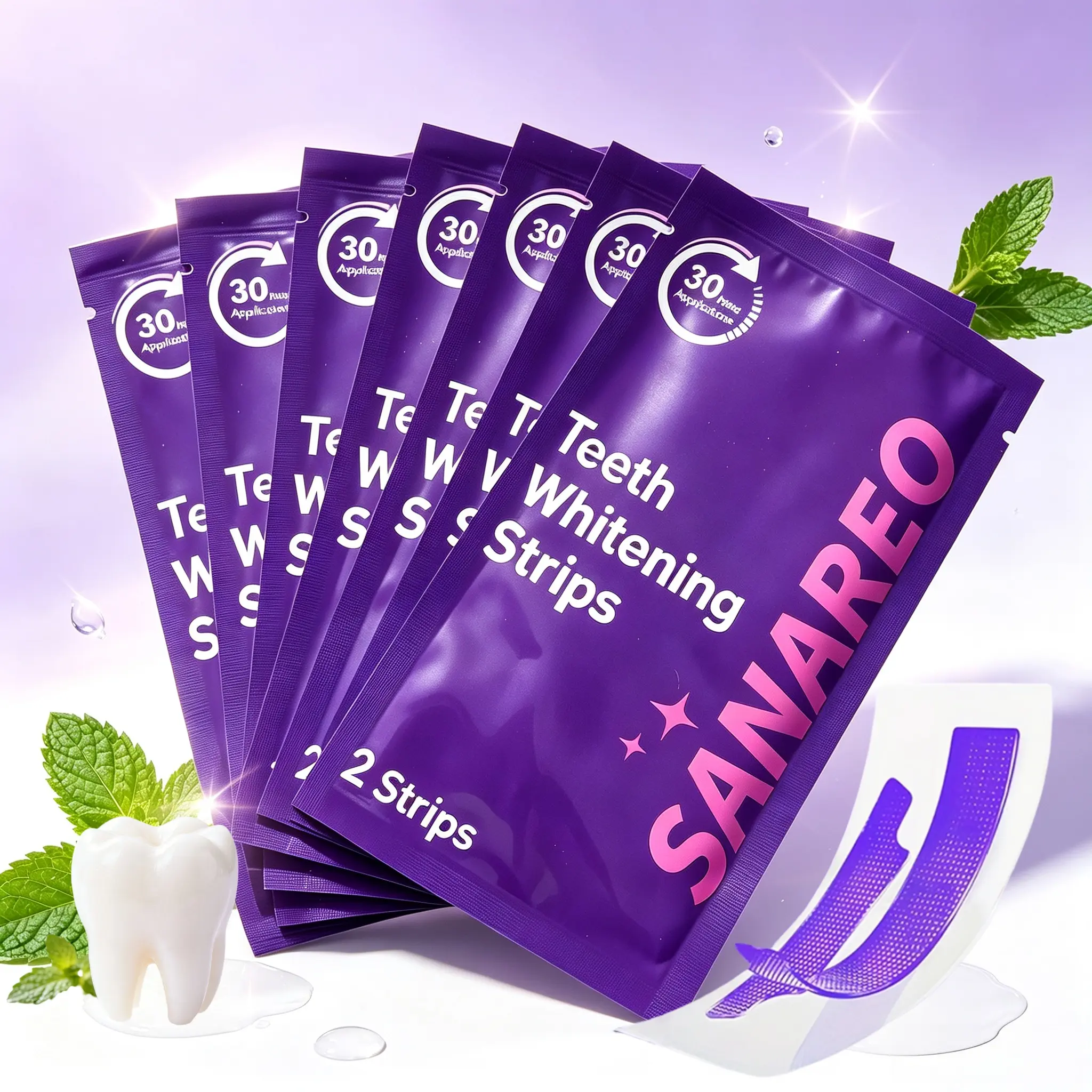 Teeth Whitening Strips 14 Treatments (28 Strips), Teeth Whitening Strips Kit for Remove Stains, Non-Slip Enamel Safe for a Brighter Smile