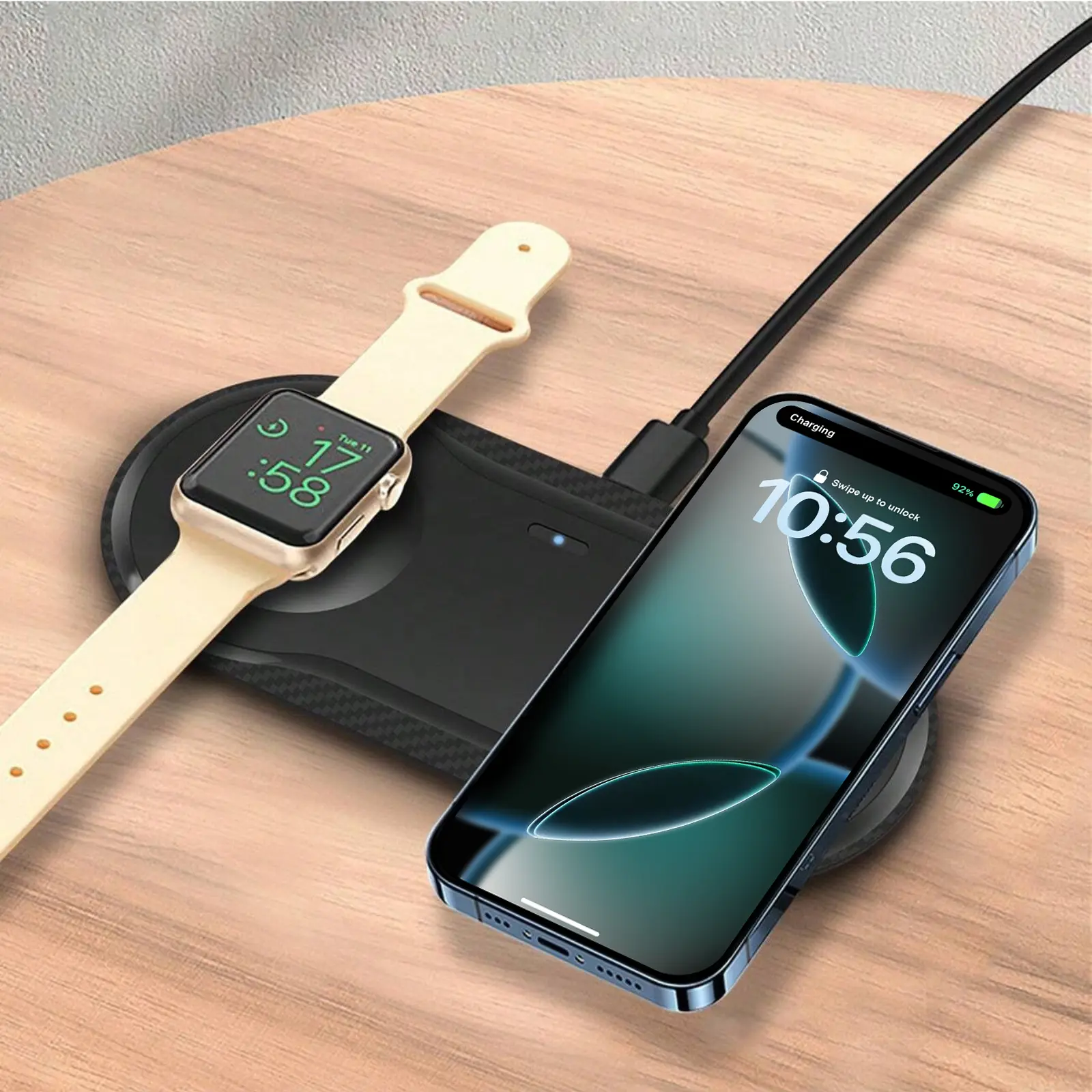 20W Dual Wireless Charging Pad For iPhone 18/17/16/15/14/13/12/11 Pro Max/X/XS/XR/8, 2 in 1 Fast Wireless Charger Mat For Apple Watch Ultra/11/10/9/8/7/6/5/4/3/2, For AirPods 4/3/2/Pro2/Pro