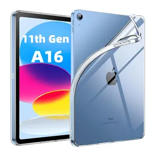 Transparent Tpu Protective iPad Case, Full Edge Protection, Shockproof, Clear Silicone Cover, Compatible with iPad Air4/5/6/7, iPad 7/8/9, iPad 10/11
