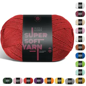 Hearth & Harbor Acrylic Yarn 370 Yards for Crocheting & Knitting - Soft Yarn for Crafts & Amigurumi, Medium Worsted Weight Yarn 4