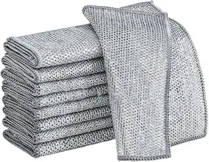 10PCS Heavy-Duty Wire Dishwashing Rags – Non-Scratch Multipurpose Cleaning Cloths for Dishes, Cookware & Sinks