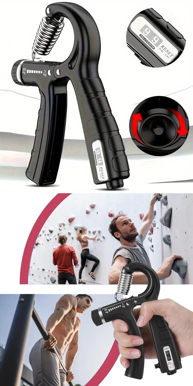 On-the-Go Grip Strengthener Adjustable Hand Trainer for Anytime Forearm Workouts with Resistance and Multiple Accessories for Travel Enthusiasts