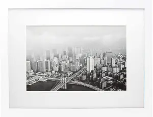 12x16 White Gallery Picture Frame with 8x12 Mat - Wide Molding - Includes Attached Hanging Hardware - Display Pictures 12 x 16 or 8 x 12 Digital Photography Size - Ready to Hang Out of The Box