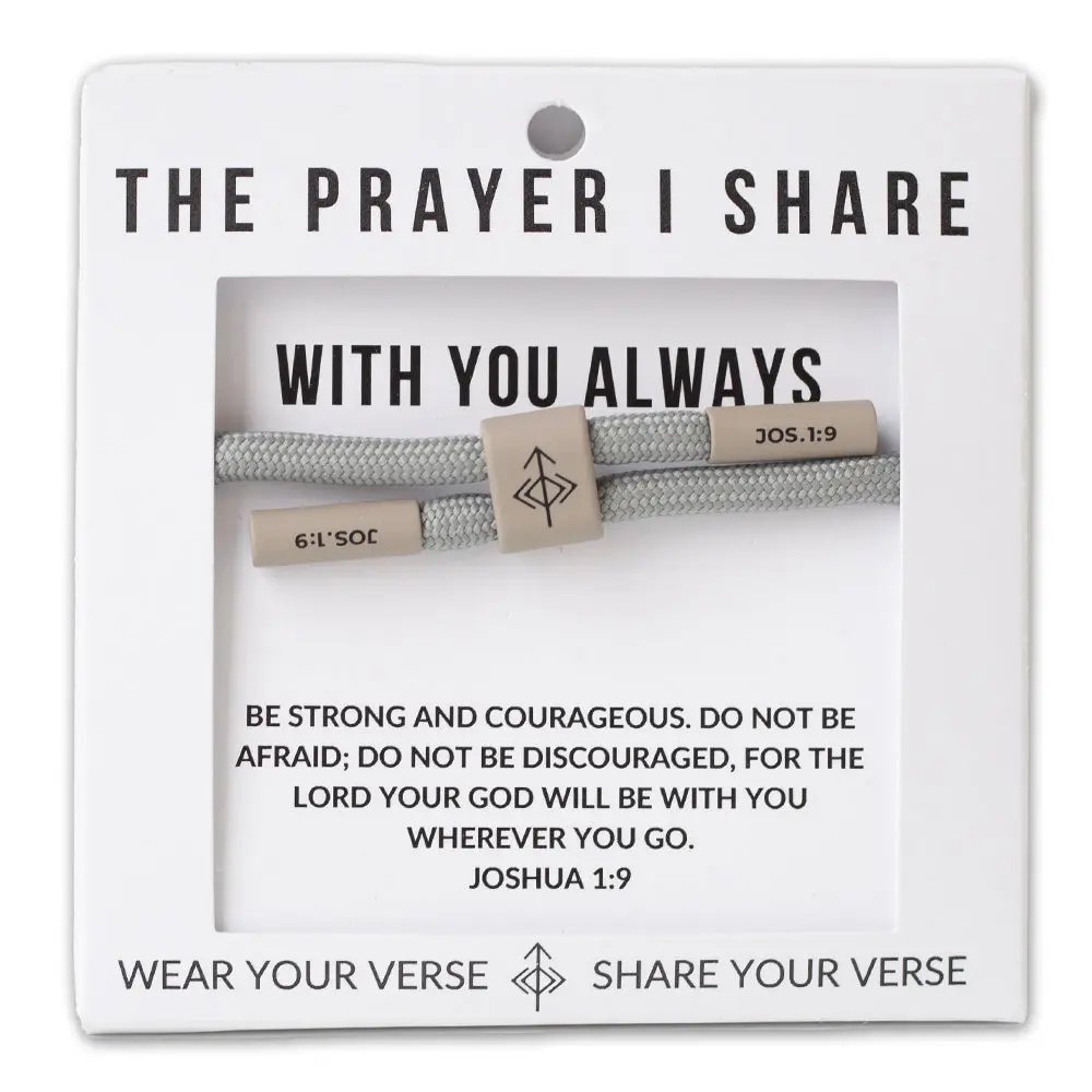 The Prayer I Share With You Always Joshua 1:9 Adjustable Bracelet Unisex Inspirational Religious Bible Verse Faith Polyester Cord
