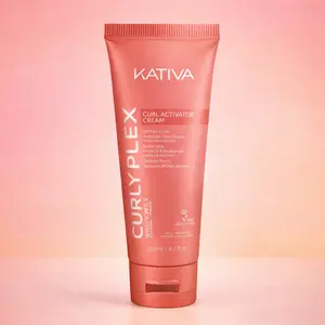 Kativa Curly Plex Curl Activator Cream 240ml - [Mother's Day Special] Lightweight Leave-In Curly Hair Product, Nourishing Haircare Item for Defined Curls, Frizz Control, Hydration, Smoothness with Nano-Bond Complex, Shea Butter, Linseed Oil, Curly Hair Pr