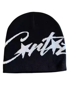 Unisex Star Letter Jacquard Knit Beanie Hat, Fashionable Y2K Style, Suitable for Daily Wear, Outdoor Sports, Street Parties, Jacquard Pattern, Knitted Cap