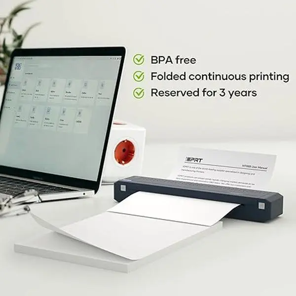 iDPRT 200-Sheet US Letter Thermal Paper (8.5x11 in) - BPA-Free, Environmentally Friendly, All Seasons, Portable for iDPRT/HPRT/PRT & Various Portable Thermal Printers, Ideal for Home Office