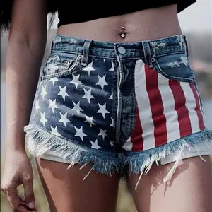 These trendy American Gothic denim shorts for women, with their retro Y2K design and body-hugging fit, make a great gift for the ladies.