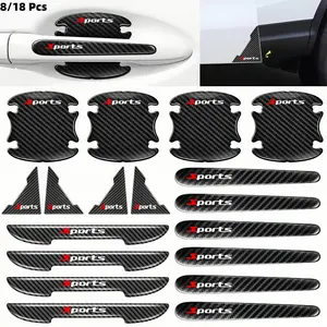 8/18 Pcs Car Door Handle Scratch Guard Stickers, Universal Fit, Protects Paint, Decorative, Automotive Accessories, Easy Installation