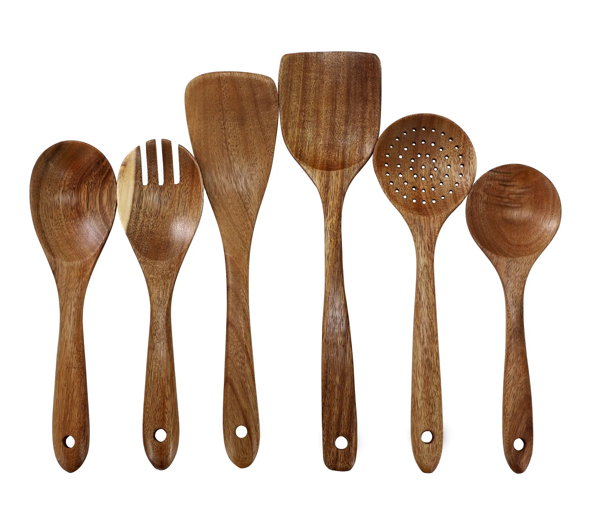 MegaChef 6 Piece Acacia Wood Kitchen Utensil Set in Dark Brown MegaChef 6 Piece Acacia Wood Kitchen Utensil Set in Dark Brown