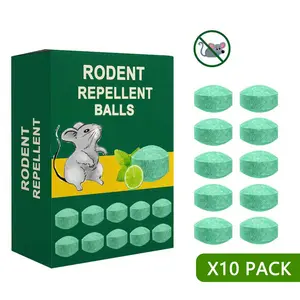 10 Pack Peppermint Rodent Repellent Balls - Natural Mouse & Rat Deterrent for Home, Garage & Car