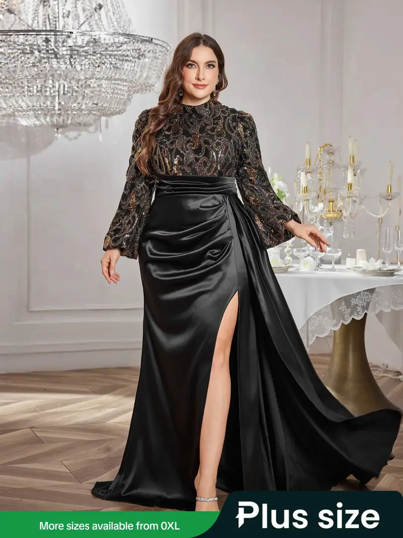 Satin black prom gown - TikTok Shop
