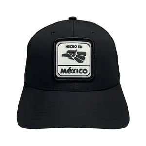 Hecho en Mexico 3D PVC Patch Snapback Hat, Black, Red Under Visor
