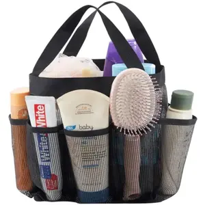 Portable Shower Bag, 1 Count Multi-grid Hanging Shower Basket, Quick Drying Storage Bag for Bathroom, Gym, Travel and Camping, Organizer, Pouch Organizer, Toiletries Travel Bag, Multifunctional Toiletry Bag