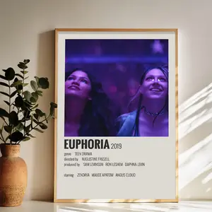 Euphoria Teen Drama Unveiled Wall Art Vintage Black and White Art Posters Funky Aesthetic Canvas Prints Retro Bar Cart Decor for Bar Bedroom